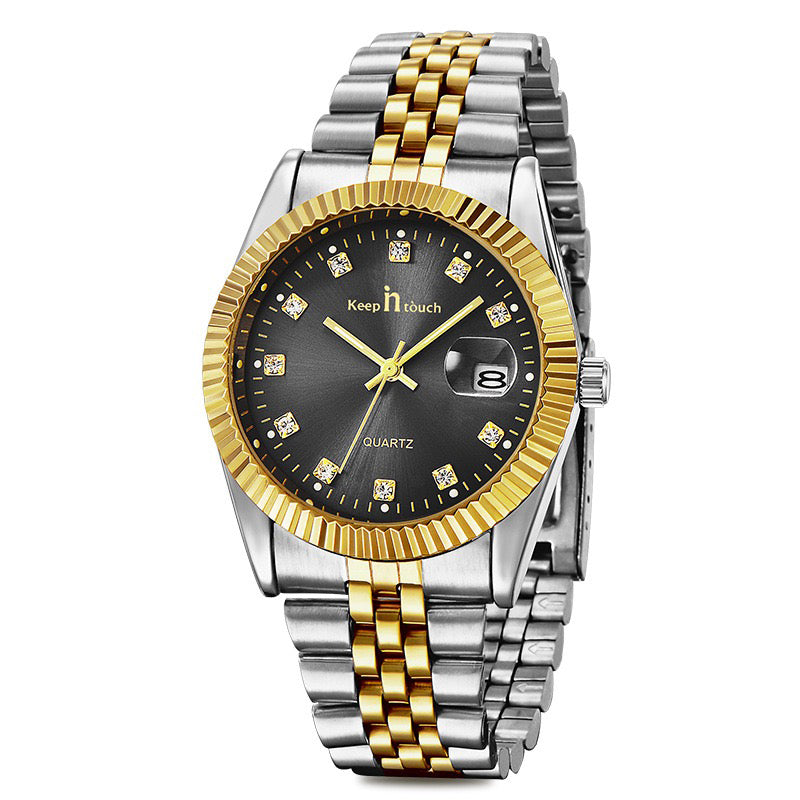 KnT-6619 Royal Prestige Watch - Silver Gold Black