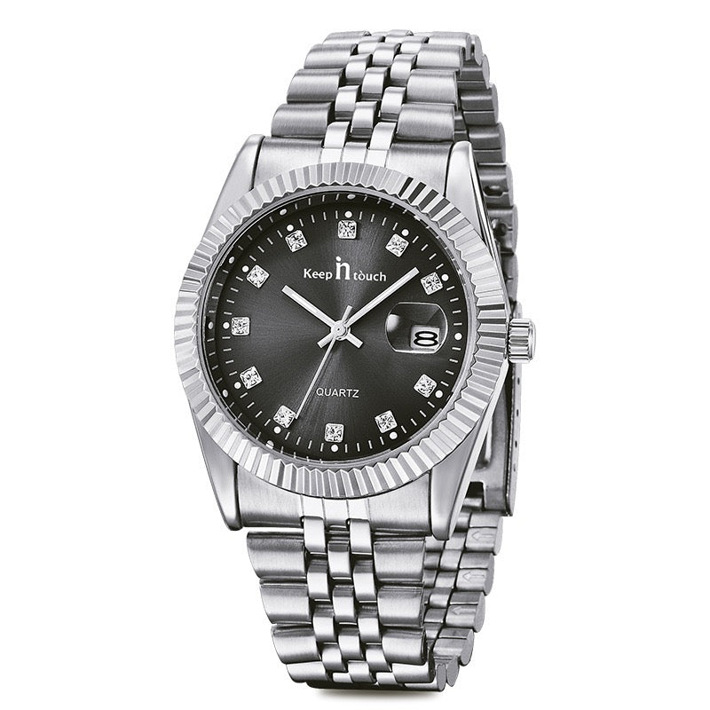 KnT-6619 Royal Prestige Watch - Silver Black