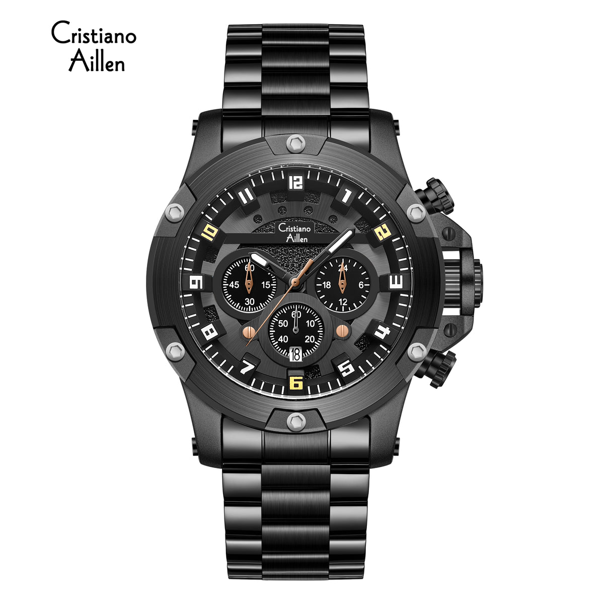 CA-9838 Multifunction Chronograph Watch - Black-Blue
