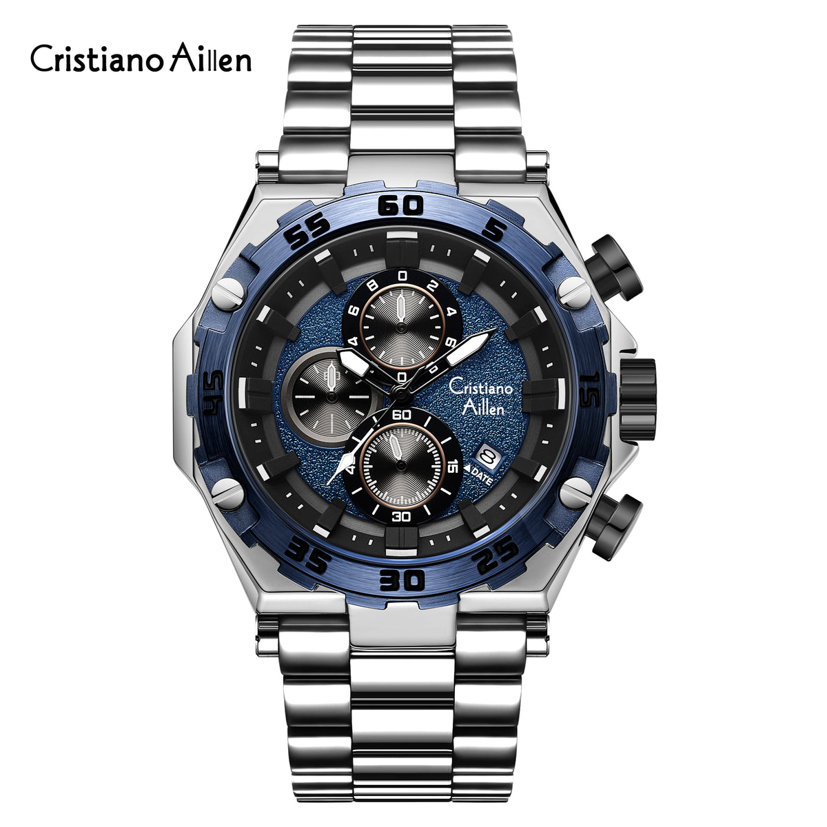 CA-9840 Chronograph Watch - Silver blue