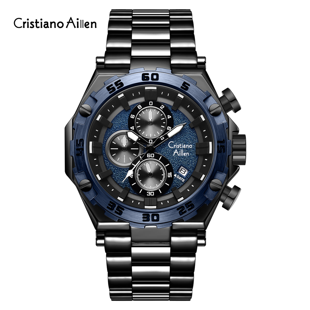 CA-9840 Chronograph Watch - Black-Blue