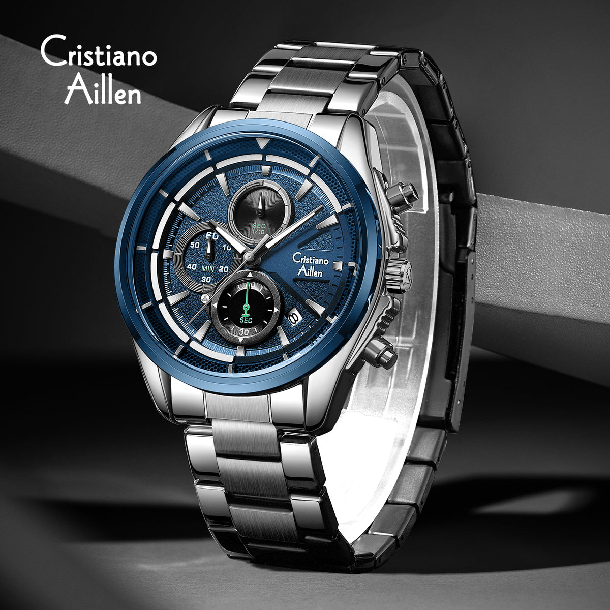 CA-8890 Multifunction Analog Watch - Silver Blue