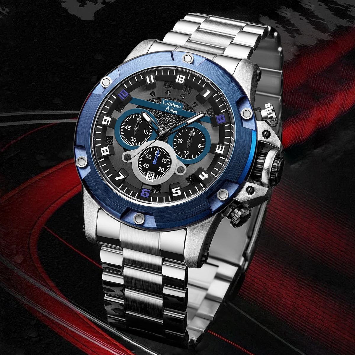 CA-9838 Multifunction Chronograph Watch - Silver