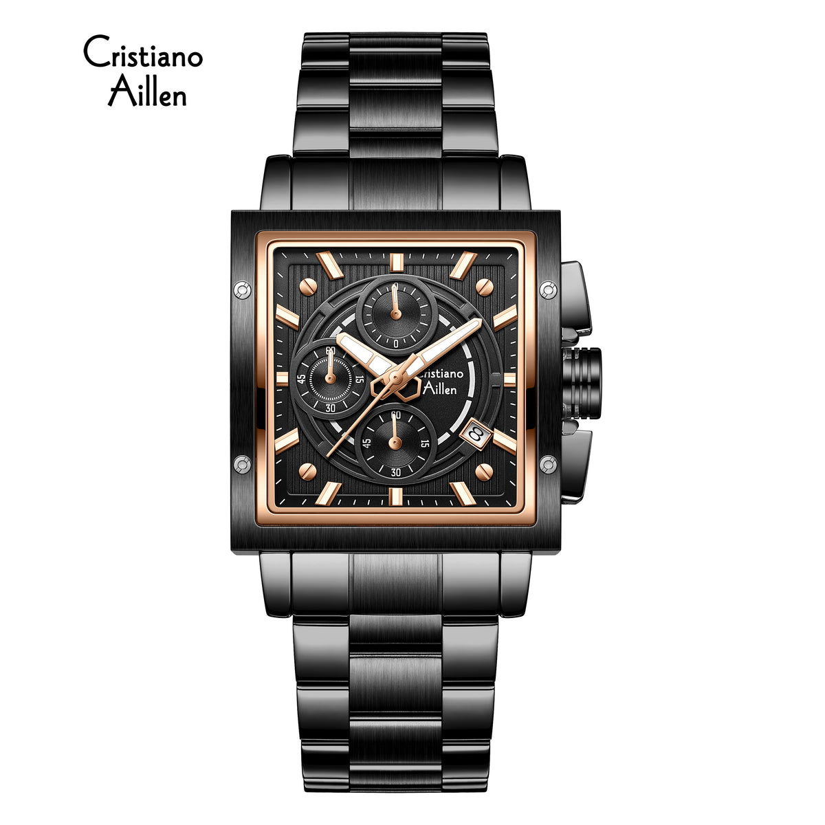 CA-9844 Chronograph Watch - Black Rose Gold