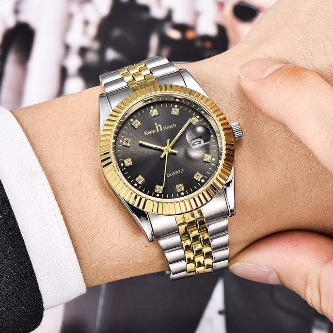 KnT-6619 Royal Prestige Watch - Silver Gold Black