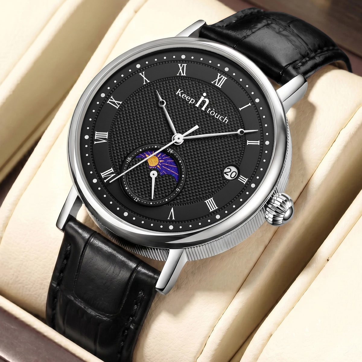 KnT-6620 Black Chronograph Watch - Black