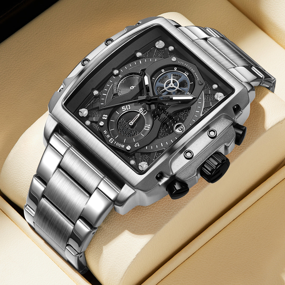 CA-8916 Chronograph Watch - Silver Black