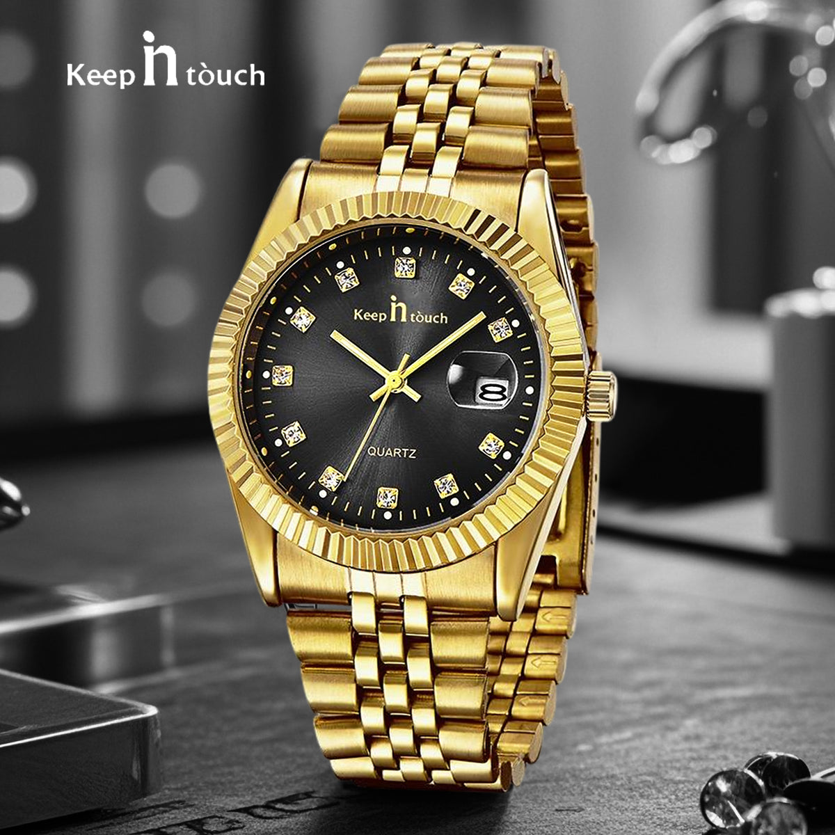 KnT-6619 Royal Prestige Watch - Black Gold