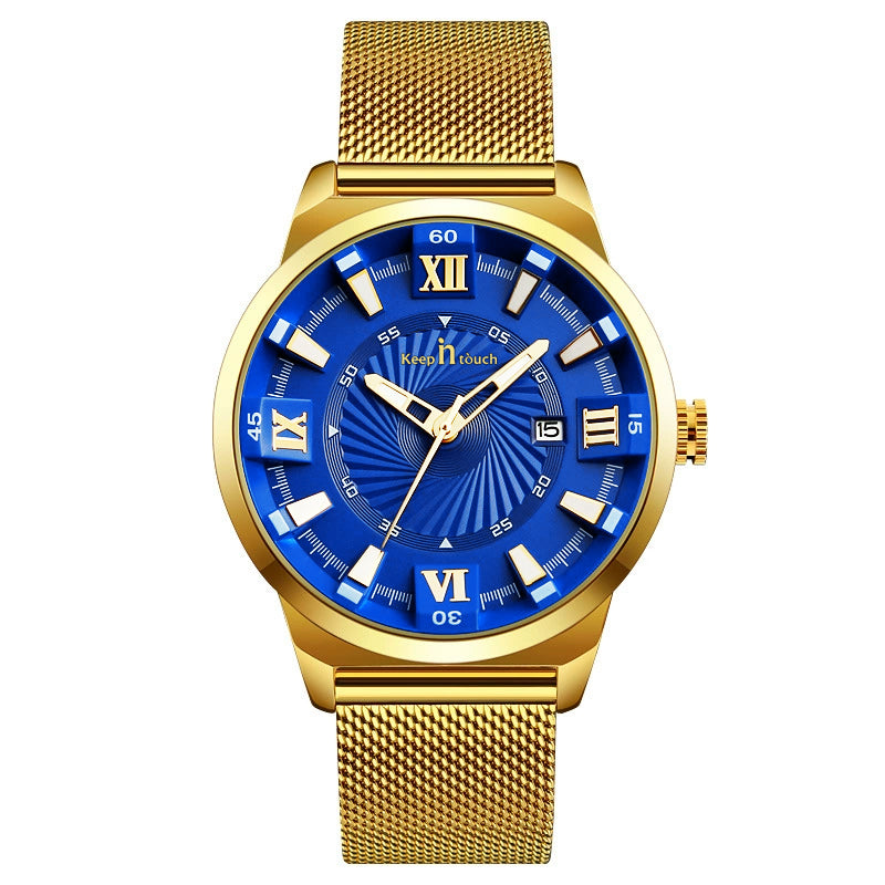 KnT-6615 Analog Watch - Gold Blue