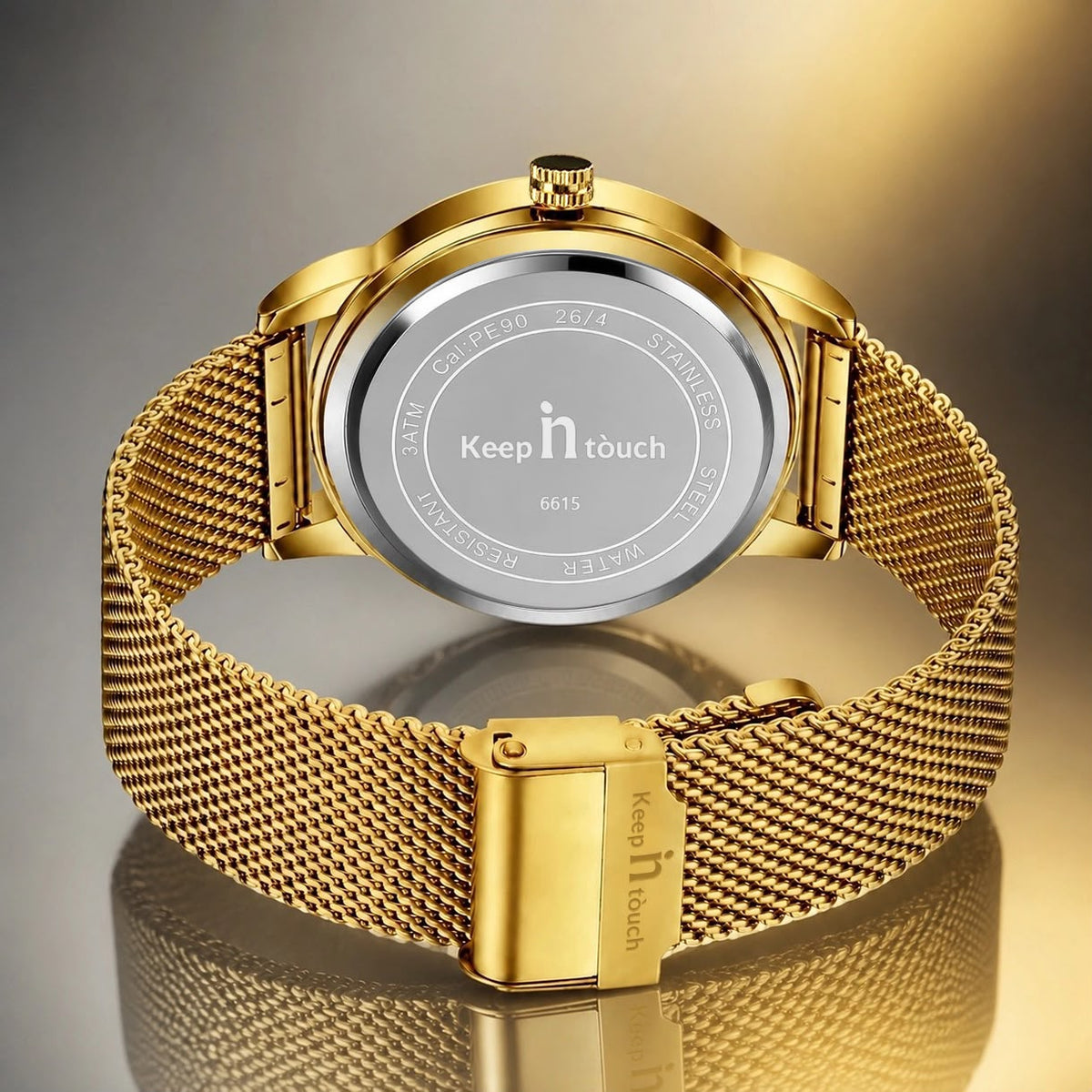 KnT-6615 Analog Watch - Gold Silver