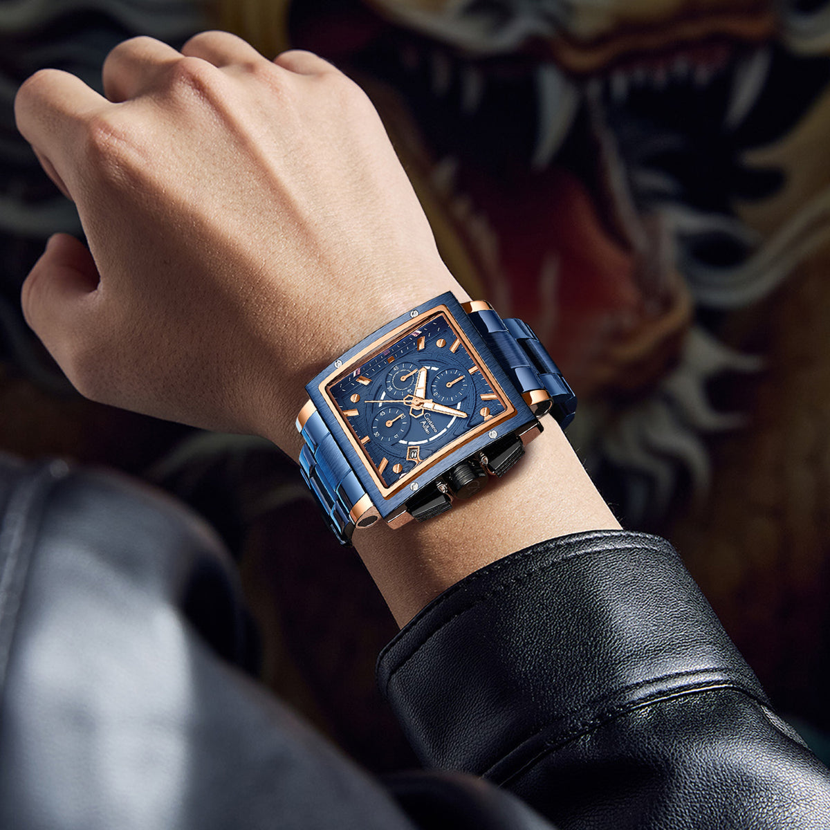 CA-9844 Chronograph Watch - Blue Rose Gold