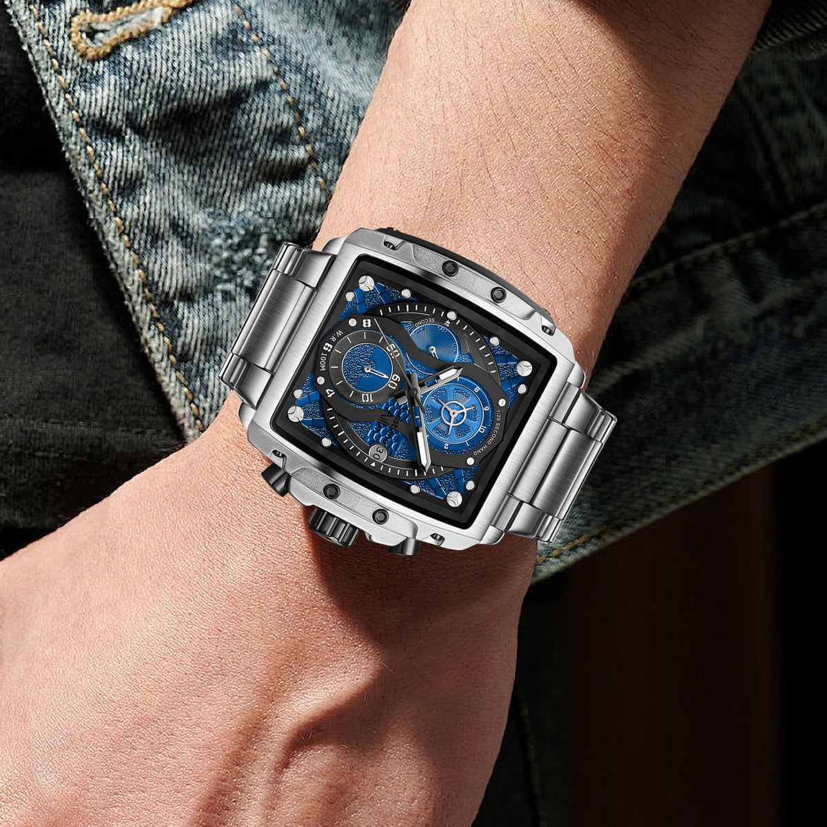 CA-8916 Chronograph Watch - Silver Blue
