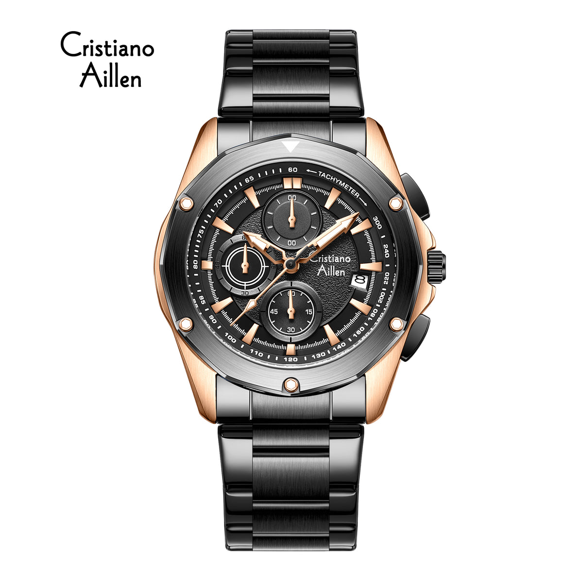 CA-8899 Multifunction Chronograph Watch - Black Rose Gold