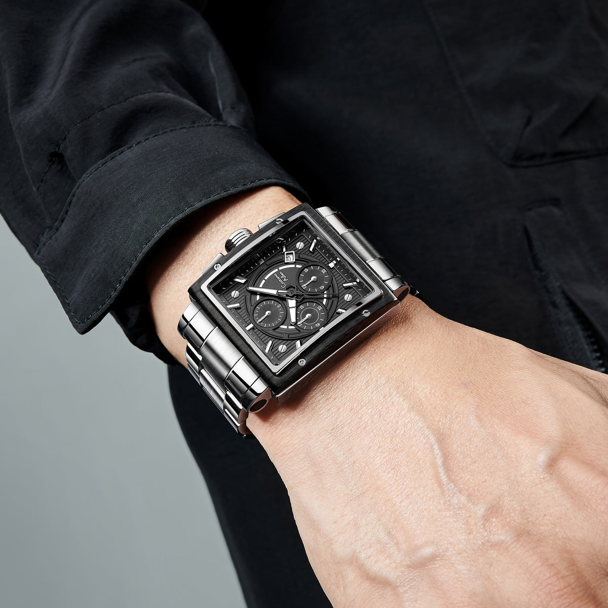 CA-9844 Chronograph Watch - Silver Black