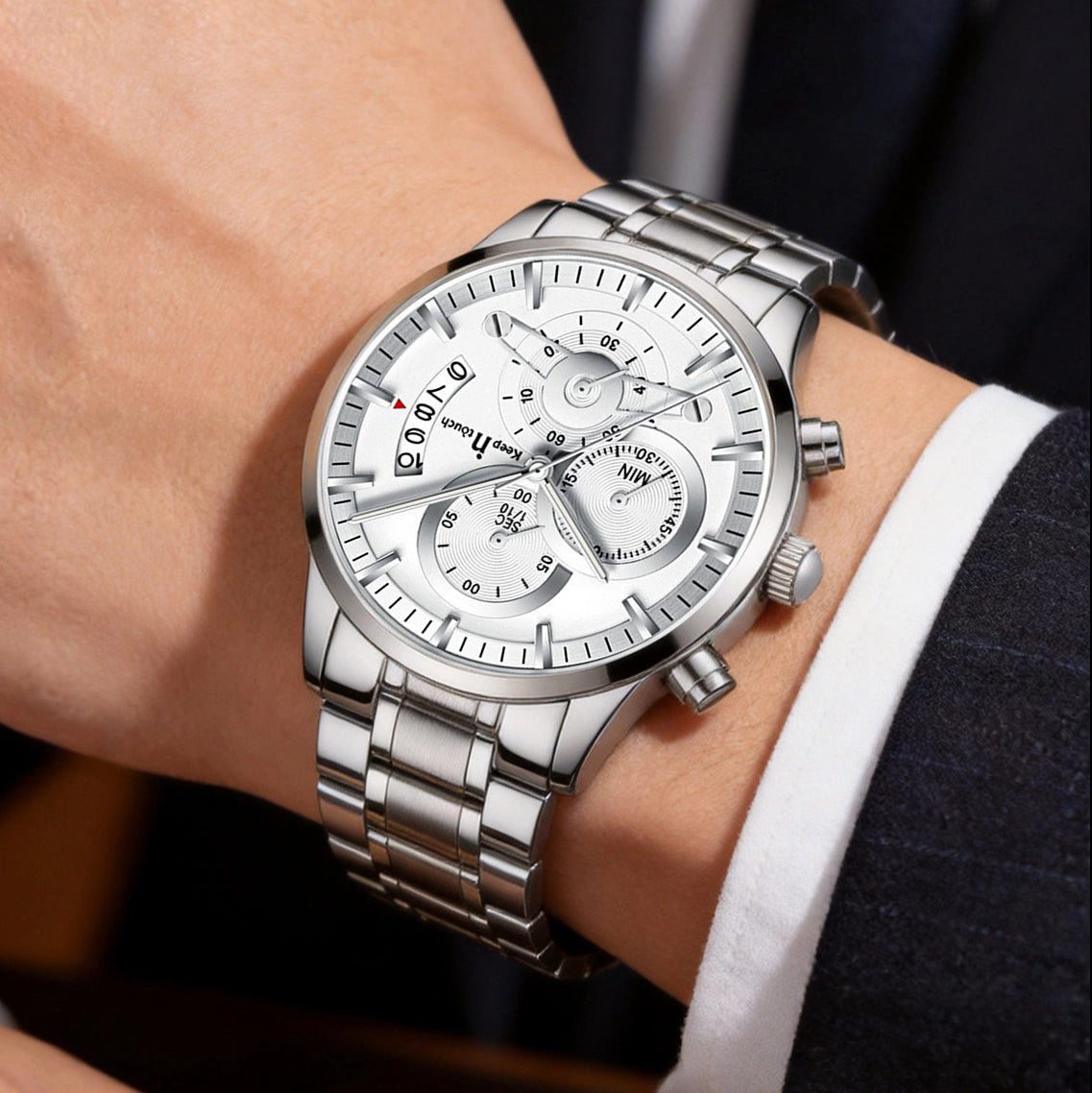 KnT-1025 Moonphase Chronograph Watch - Gold Silver