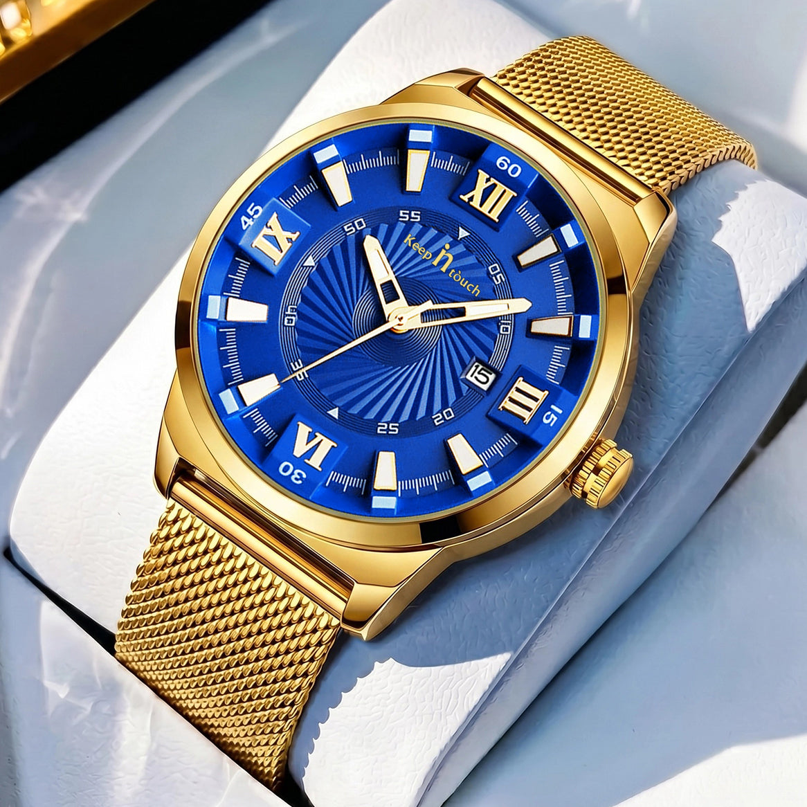 KnT-6615 Analog Watch - Gold Blue