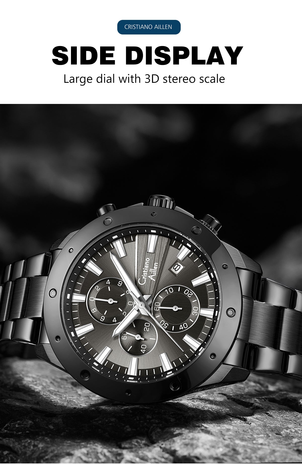 CA-8897 Chronograph Watch - Black-Blue
