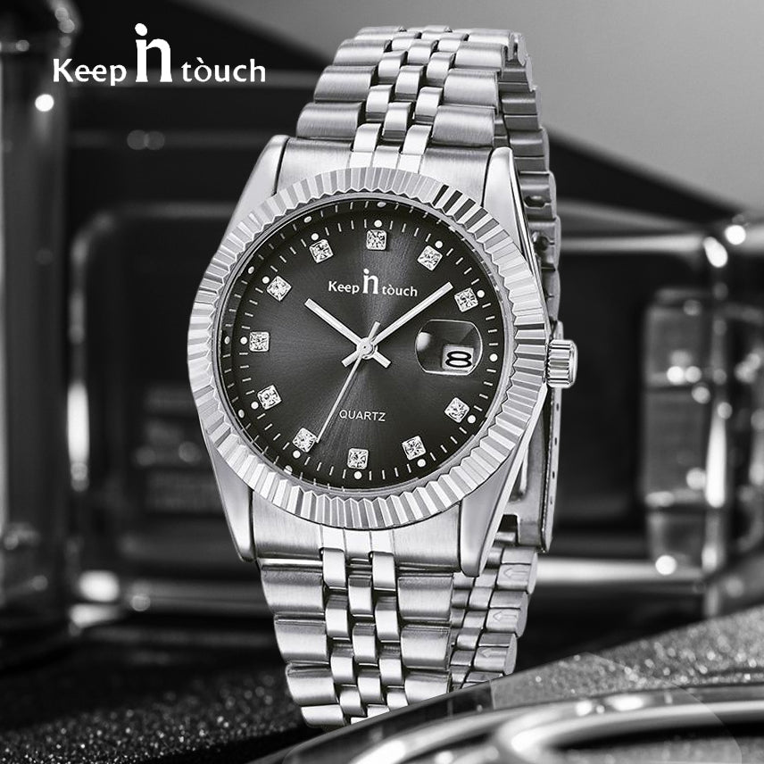 KnT-6619 Royal Prestige Watch - Silver Black