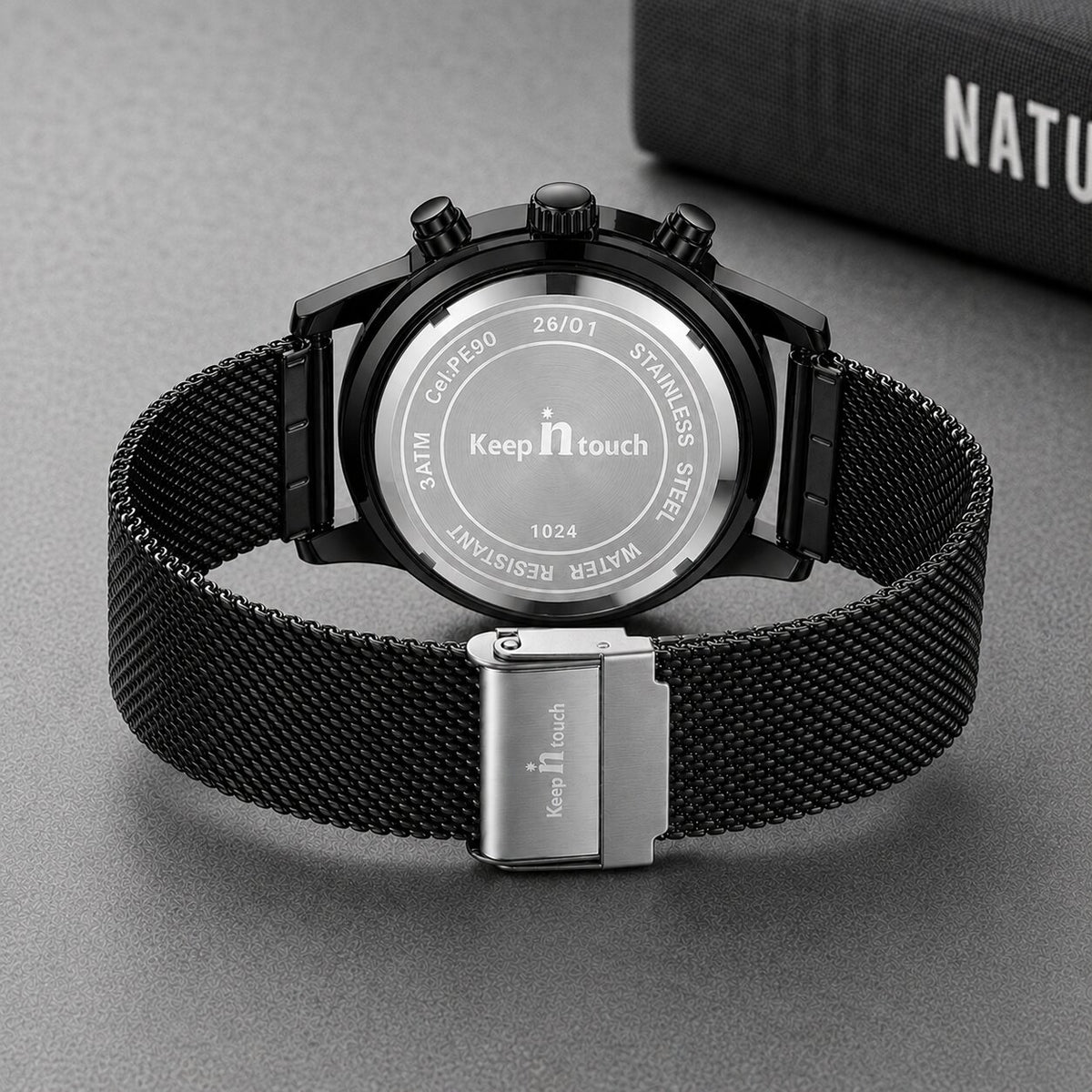 KnT-1024 Mesh Classic Watch - Black-Blue