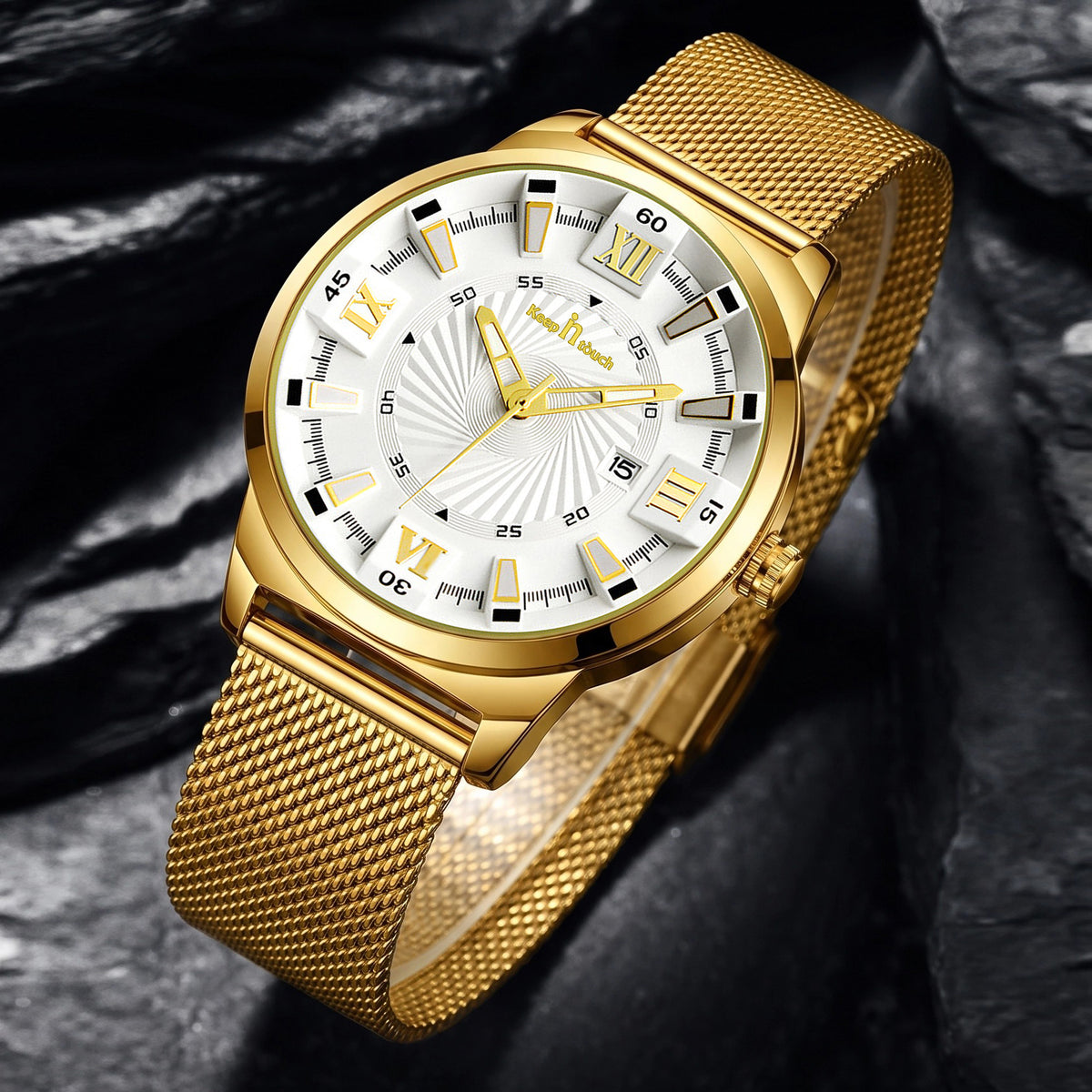 KnT-6615 Analog Watch - Gold Silver