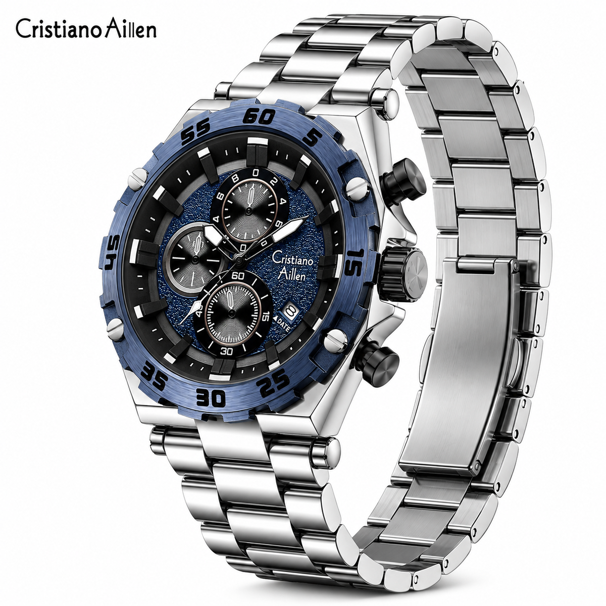 CA-9840 Chronograph Watch - Silver blue