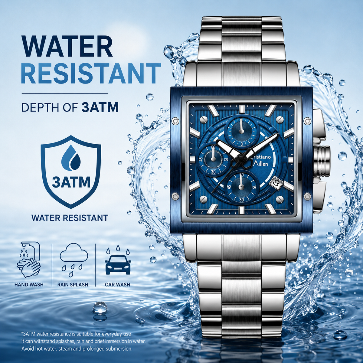 CA-9844 Chronograph Watch - Silver Blue