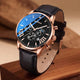 KnT-1022 Leather Chronograph Watch - Black Rose Gold Black