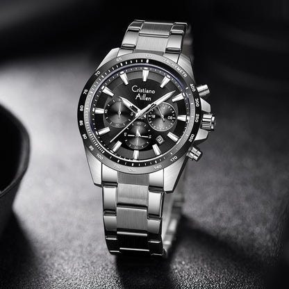 CA-8891 Multifunction Analog Watch - Silver Black
