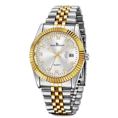 KnT-6619 Royal Prestige Watch - Silver Gold White