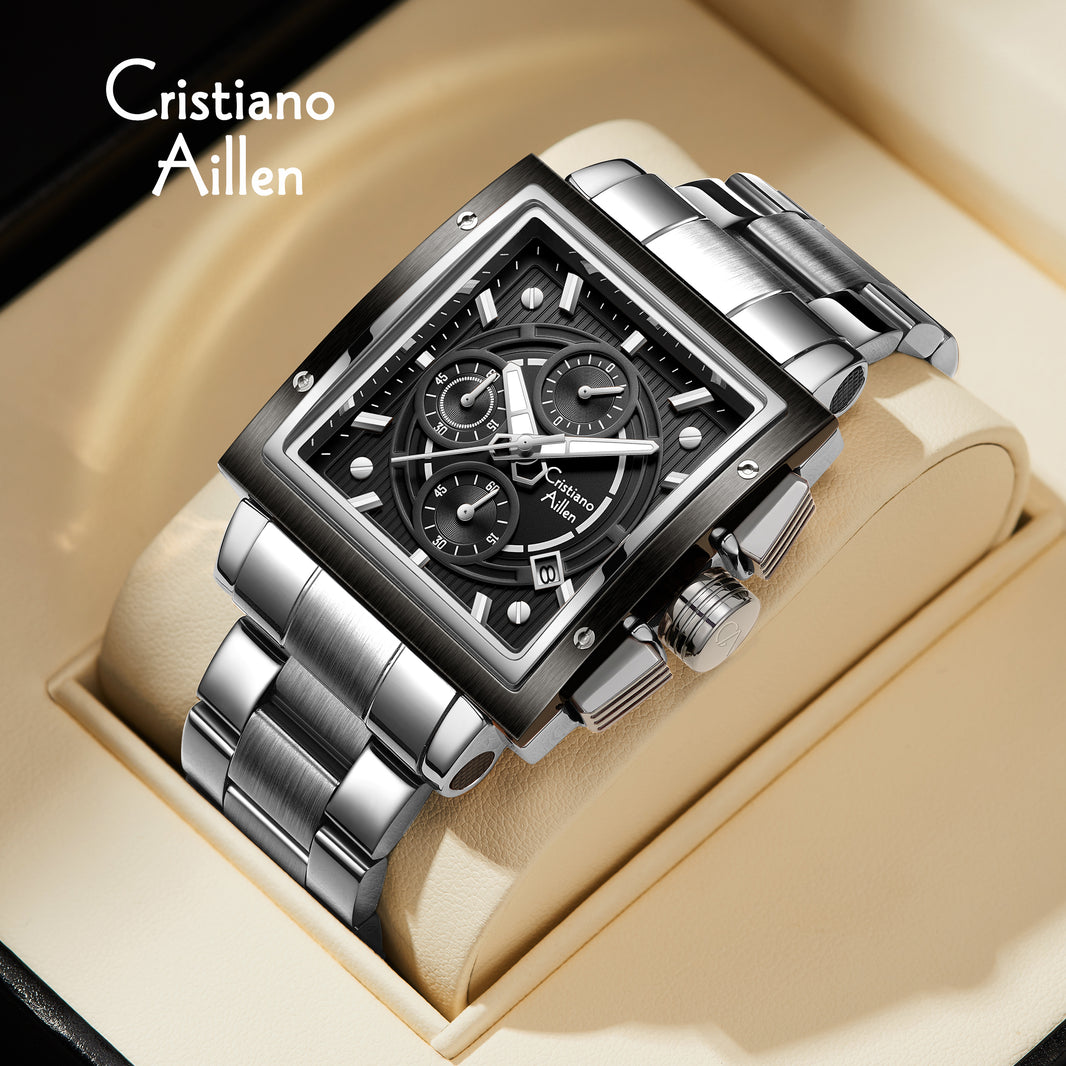 CA-9844 Chronograph Watch - Silver Black - Silver Black