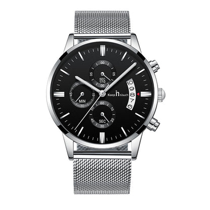 KnT-1024 Mesh Classic Watch - Silver Black