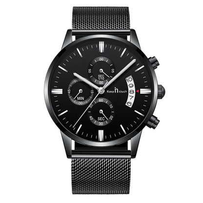 KnT-1024 Mesh Classic Watch - Black-Blue