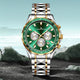 KnT-1027 Tachymeter Chronograph Watch - Silver Gold Green