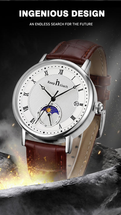 KnT-6620 Black Chronograph Watch - Brown Silver