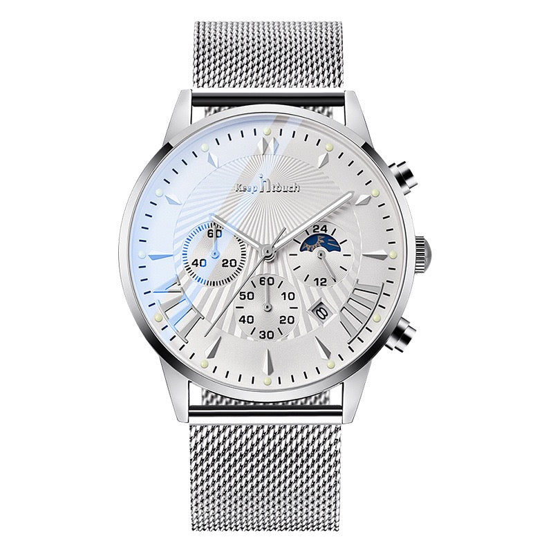 KnT-1021 Mesh Strap Watch - Silver
