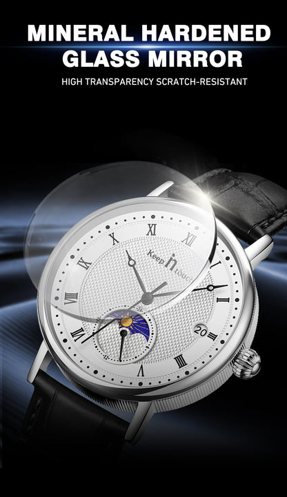 KnT-6620 Black Chronograph Watch - Black Silver