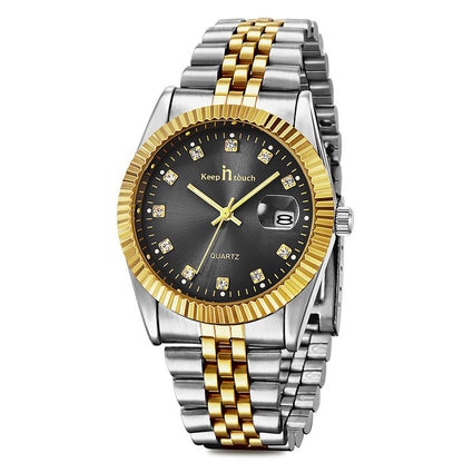 KnT-6619 Royal Prestige Watch - Silver Gold Black
