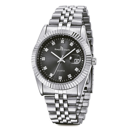 KnT-6619 Royal Prestige Watch - Silver Black