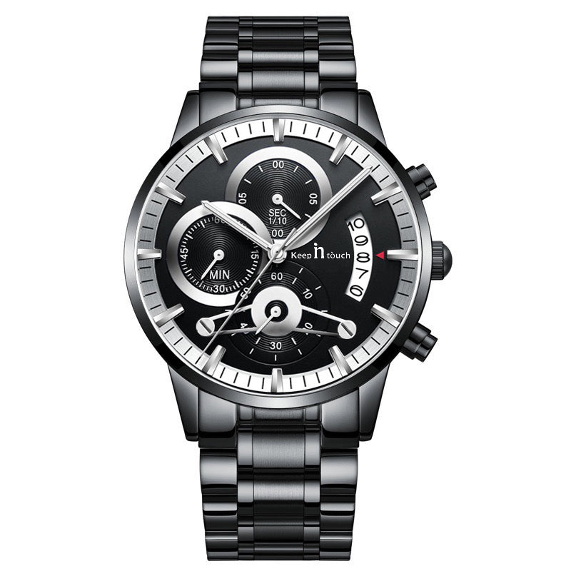 KnT-1025 Moonphase Chronograph Watch - Black-Blue