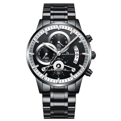 KnT-1025 Moonphase Chronograph Watch - Black-Blue