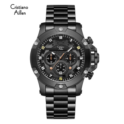 CA-9838 Multifunction Chronograph Watch - Black-Blue