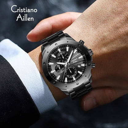 CA-8897 Chronograph Watch - Black-Blue