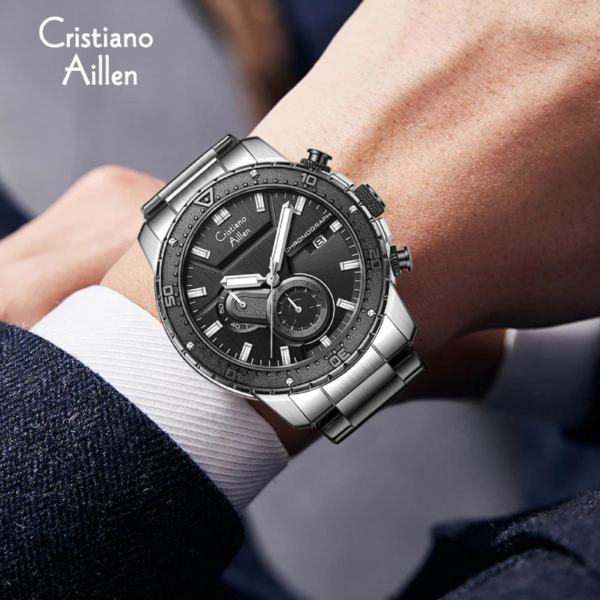 CA-8900 Chronograph Watch - Silver