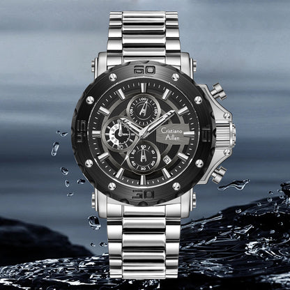 CA-9841 Chronograph Watch - Silver Black