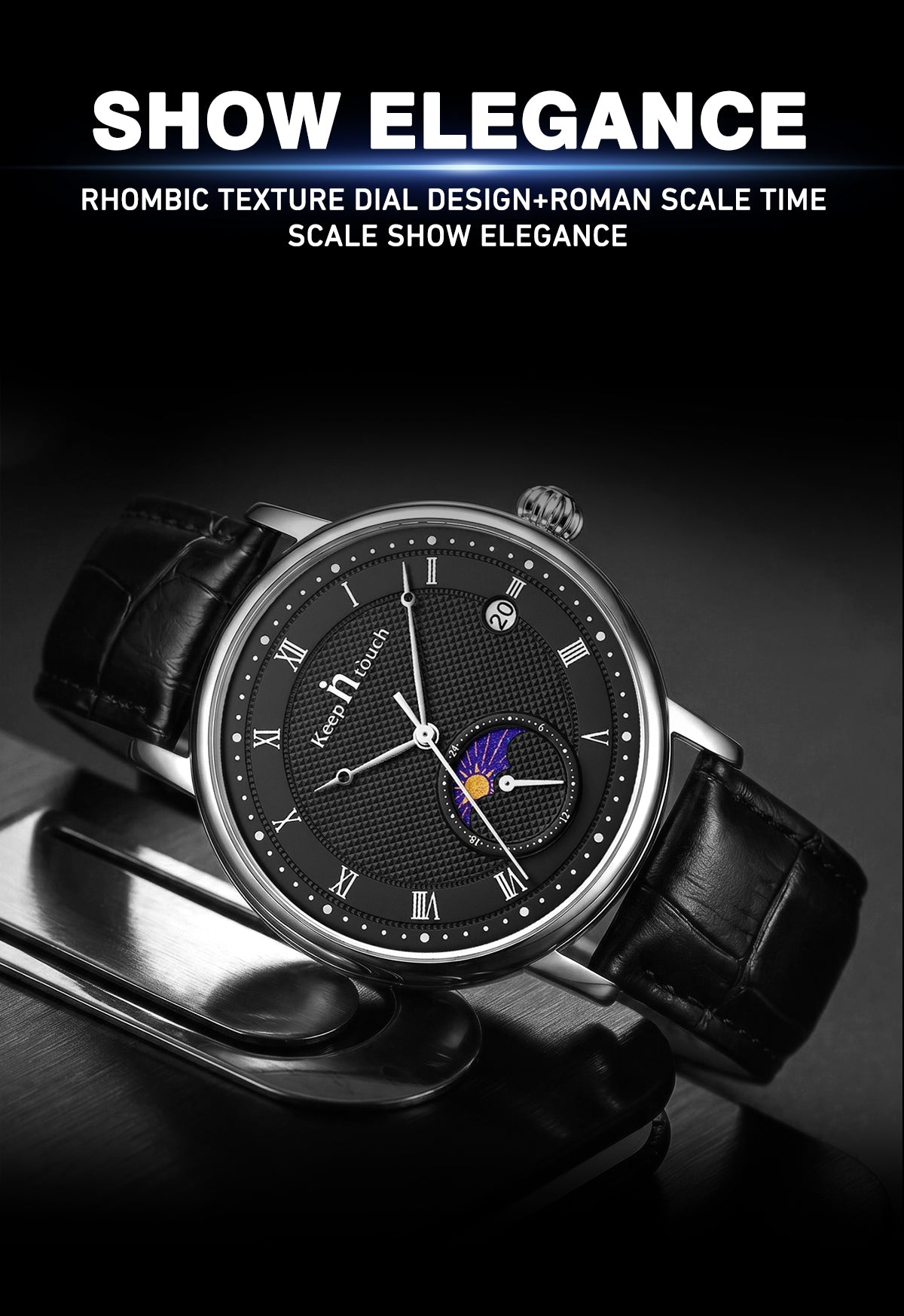 KnT-6620 Black Chronograph Watch - Black