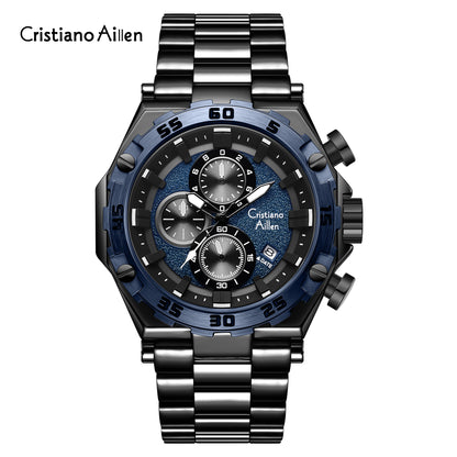 CA-9840 Chronograph Watch - Black-Blue