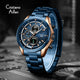 CA-8890 Multifunction Analog Watch - Blue Rose Gold