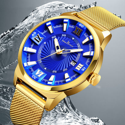 KnT-6615 Analog Watch - Gold Blue