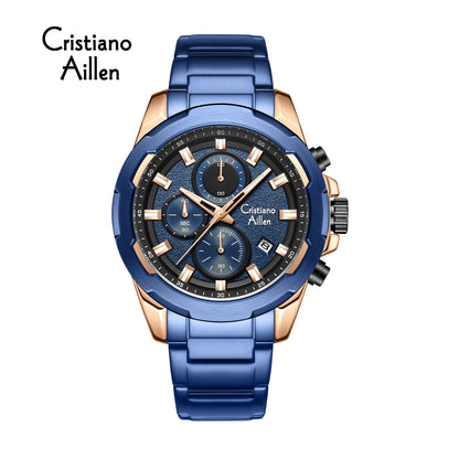 CA-8888 47mm Chronograph Watch - Blue Rose Gold