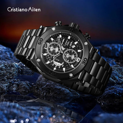 CA-9839 Chronograph Watch - Black-Blue